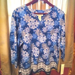 Alfred Dunner silver embellished long sleeved tunic.